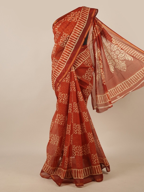 

Pothys Rust Ethnic Motifs Saree