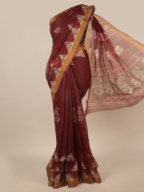 

Pothys Maroon Floral Printed Saree