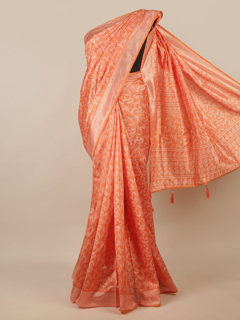 

Pothys Orange & White Floral Saree