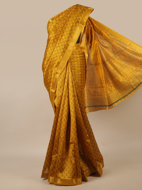 

Pothys Mustard Paisley Printed Saree
