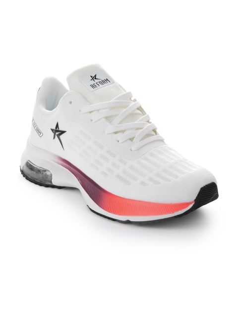 

REFOAM Men White Mesh Running Non-Marking Shoes