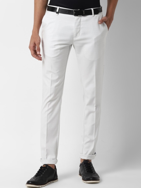 

Louis Philippe Sport Men White Checked Trousers