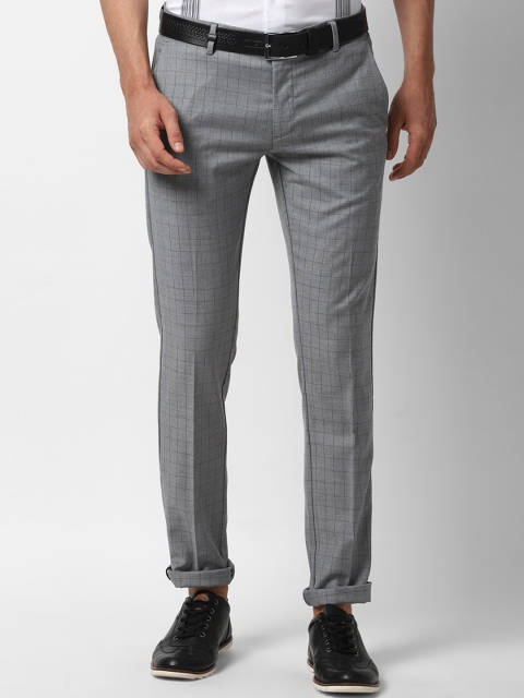 

Louis Philippe Sport Men Grey Checked Slim Fit Trousers