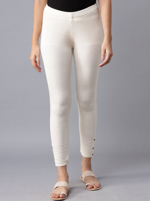 

W Women White Pleated Tights