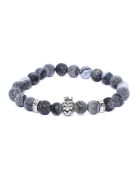 

The Bro Code Men Grey Beaded Bracelet