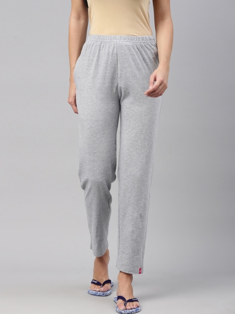 

A3A Women Grey Solid Pure Cotton Lounge Pants