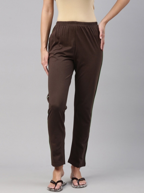 

A3A Women Brown Solid Pure Cotton Lounge Pants