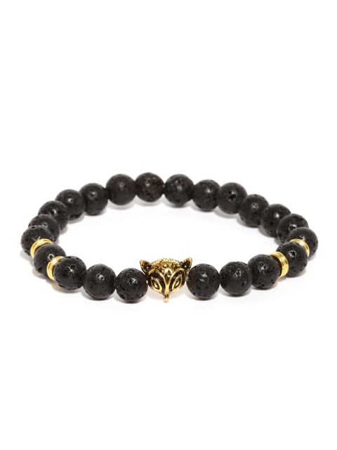 

The Bro Code Men Black Beaded Bracelet