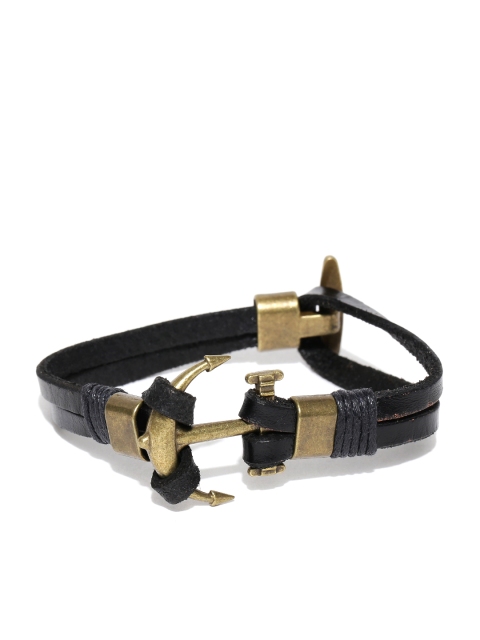 

The Bro Code Men Black Leather Bracelet