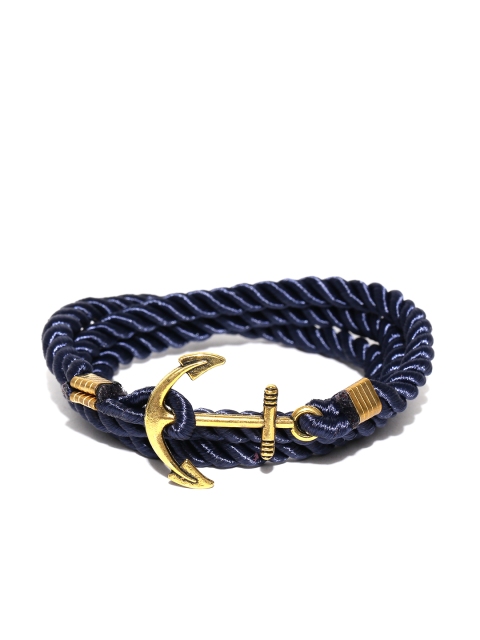 

The Bro Code Men Navy Wrap-Around Bracelet, Navy blue