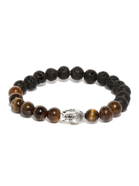 

The Bro Code Men Black & Brown Beaded Buddha Bracelet