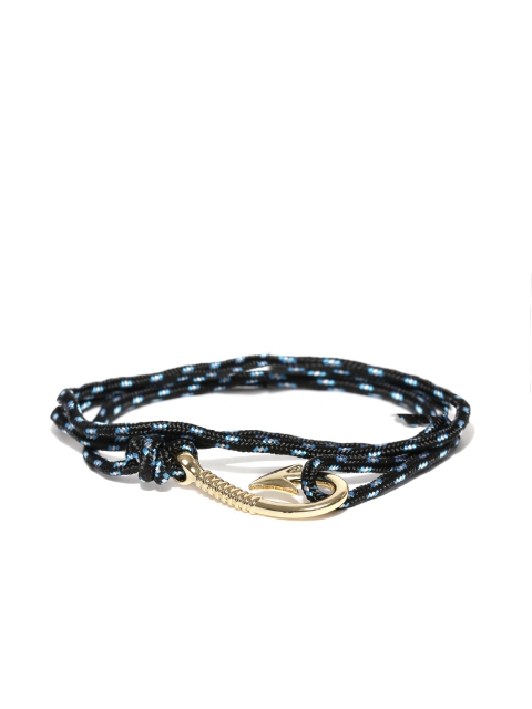 

The Bro Code Men Black & Blue Patterned Wrap-Around Bracelet