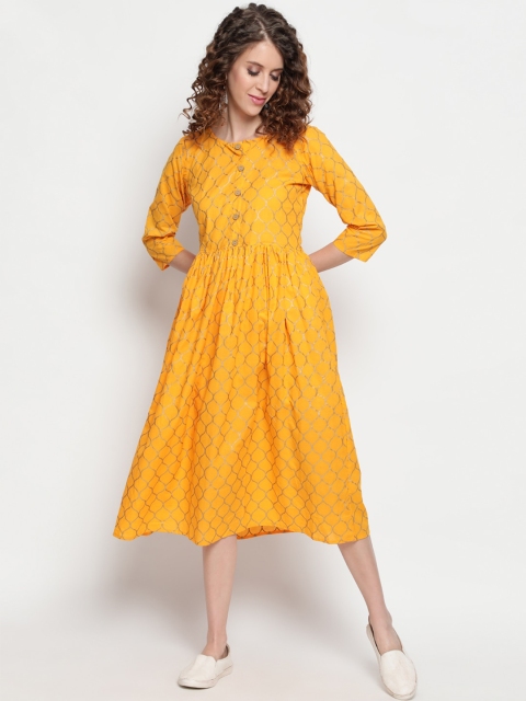 

THE NKS PLUS Yellow Midi Dress