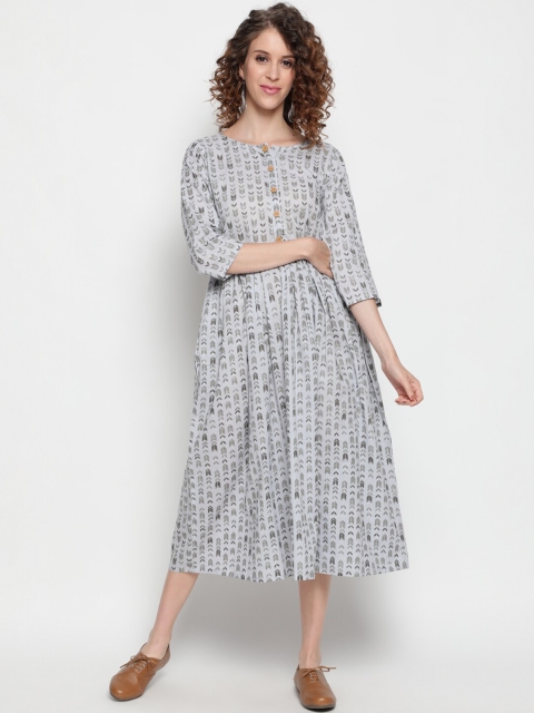 

THE NKS PLUS Grey A-Line Midi Dress