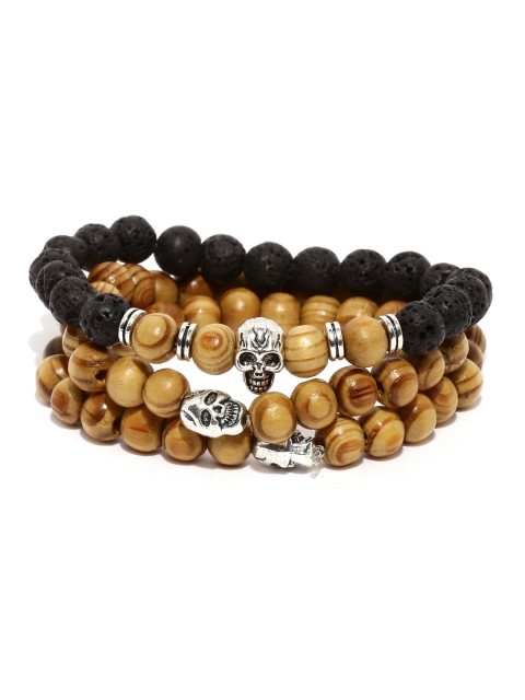

The Bro Code Men Set of 2 Beaded Bracelets, Brown