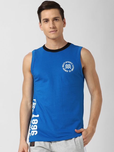 

Peter England Casuals Men Blue Printed Slim Fit T-shirt
