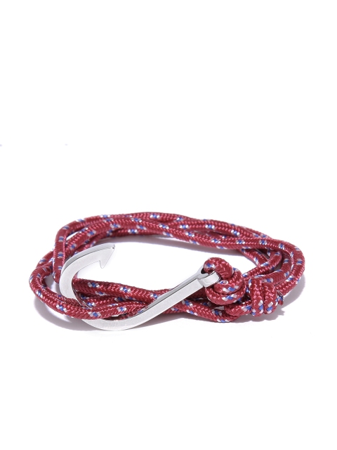 

The Bro Code Men Maroon Patterned Wrap-Around Bracelet