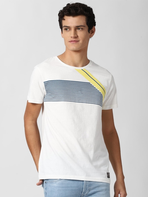 

Peter England Casuals Men White Printed Slim Fit T-shirt