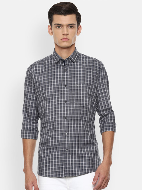 

Van Heusen Sport Men Grey Slim Fit Opaque Checked Casual Shirt