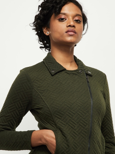 

max Women Olive Green Windcheater Quilted Jacket