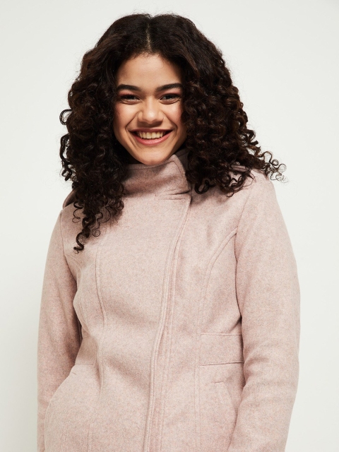 

max Women Pink Geometric Windcheater Longline Tailored Jacket