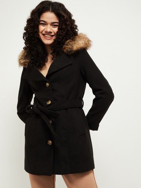 

max Women Black Longline Padded Jacket