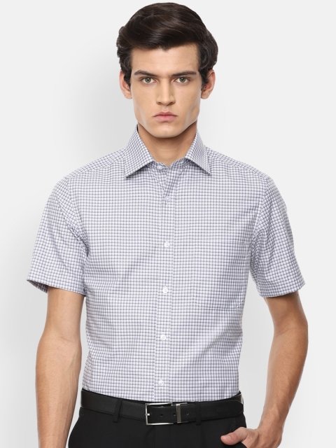 

Louis Philippe Men Grey Micro Checks Opaque Checked Formal Shirt