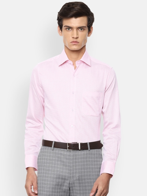 

Louis Philippe Men Pink Horizontal Stripes Opaque Striped Formal Shirt