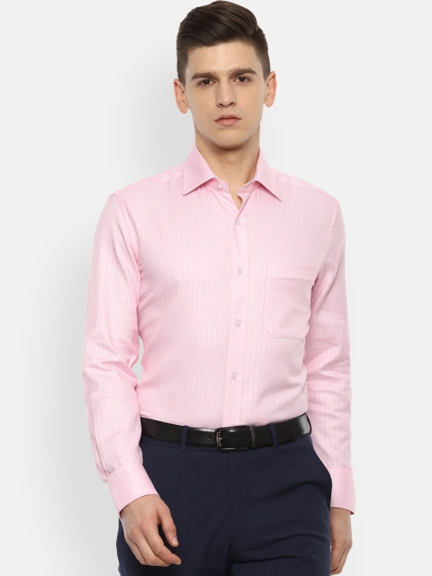 

Louis Philippe Men Pink Opaque Striped Formal Shirt