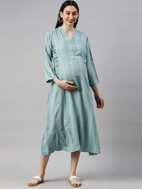 

GOLDSTROMS Green Maternity A-Line Midi Dress