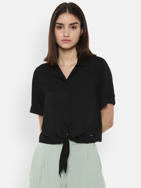 

Van Heusen Woman Women Black Opaque Casual Shirt