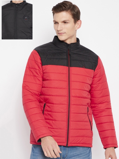 

Okane Men Red Colourblocked Reversible Puffer Jacket