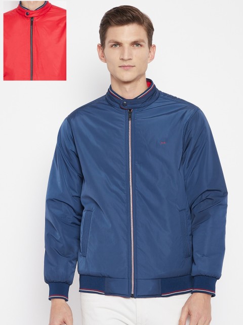 

Okane Men Blue Reversible Bomber Jacket