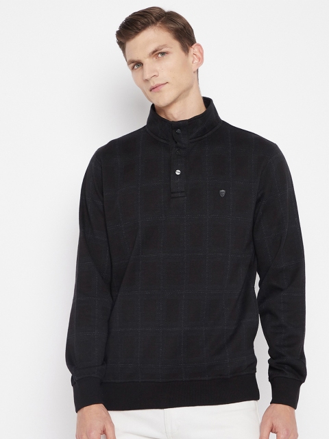 

Okane Men Black Checked Sweatshirt