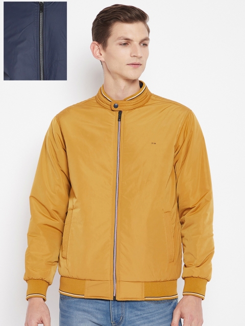 

Okane Men Mustard & Navy Blue Reversible Puffer Jacket