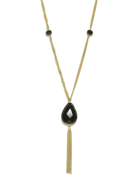 

ToniQ Gold-Toned & Black Beaded Opera Necklace