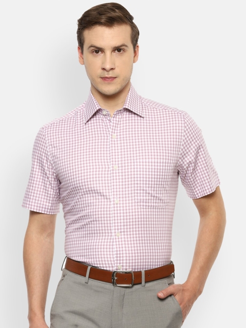 

Louis Philippe Men Pink Gingham Checks Opaque Checked Formal Shirt