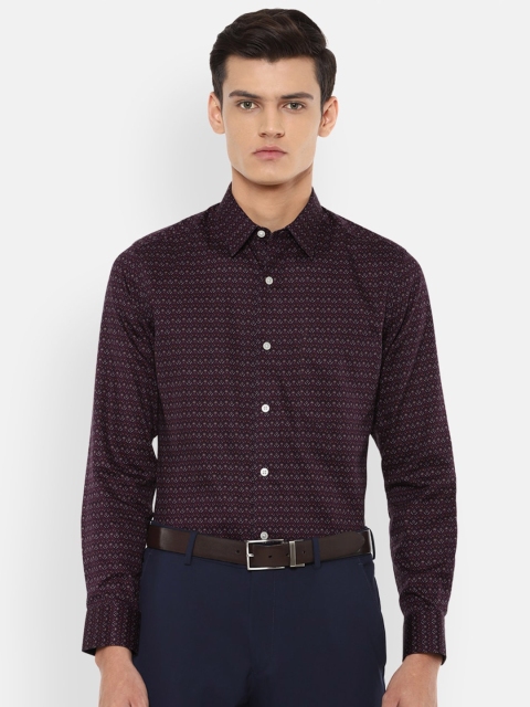 

Louis Philippe Gods & Kings Men Maroon Printed Formal Shirt