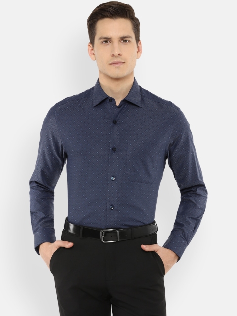 

Louis Philippe Gods & Kings Men Navy Blue Opaque Printed Formal Shirt