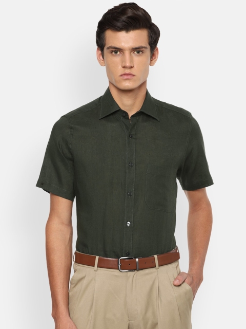 

Louis Philippe Men Olive Green Opaque Formal Shirt