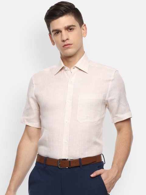 

Louis Philippe Men Beige Opaque Formal Shirt
