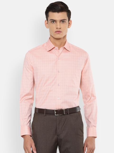 

Louis Philippe Gods & Kings Men Pink Checked Formal Shirt
