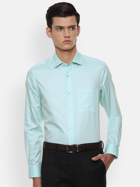 

Louis Philippe Gods & Kings Men Sea Green Self Design Formal Shirt