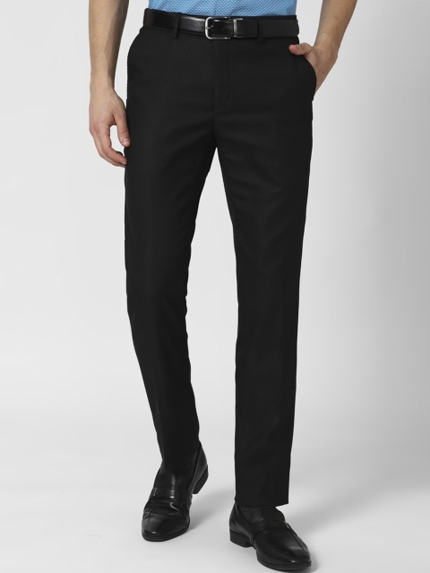 

Peter England Men Black Slim Fit Formal Trousers