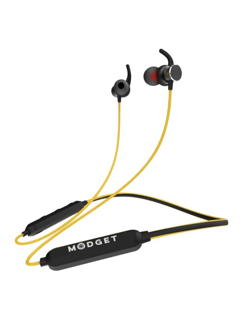 

MODGET Black & Yellow Solid Neckband Bluetooth Headset