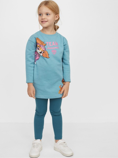 

H&M Girls Turquoise Blue 2-Piece Printed Set
