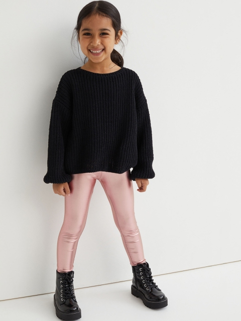 

H&M Girls Pink Solid Leggings
