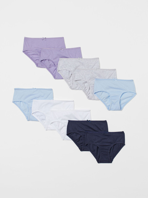 

H&M Girls White & Grey 10-Pack Jersey Briefs