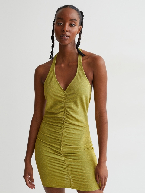 

H&M Women Green Halter Neck Dress