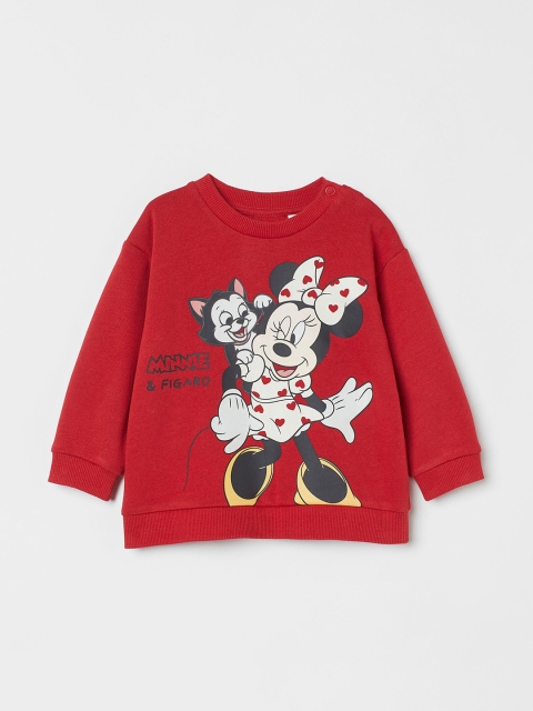 

H&M Girls Red Printed Sweatshirt